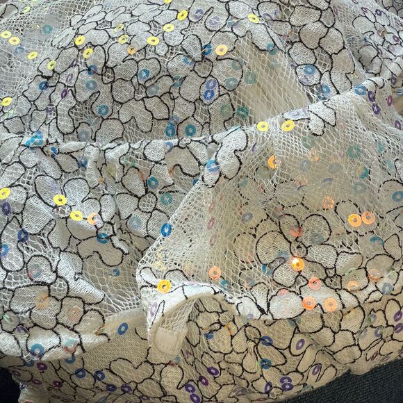 Elliatt Waratah Embroidered Mesh White Sequin Ruffle Dress NWOT Small - Picture 8 of 16